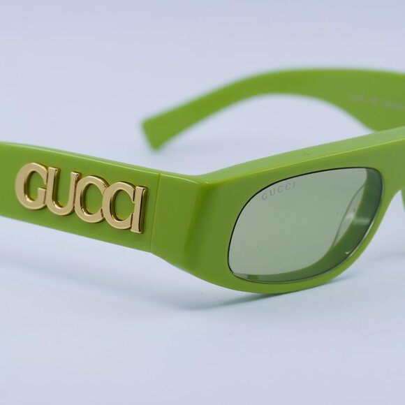 🕶️ New Gucci GG1771S 009 Sunglasses - Shiny Acid Green Frame, Green Lenses - Picture 5 of 10